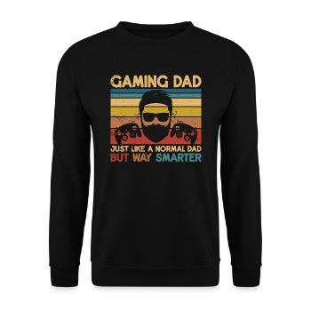 The Gaming Dad Dads Controller Father's Day - Unisex Sweatshirt - black - Front - Alina (178cm) & Michal (187cm)