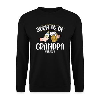 Bald Opa Est. 2023 Großvater Vatertag - Unisex Pullover - Schwarz - Vorne - Alina (178cm) & Michal (187cm)