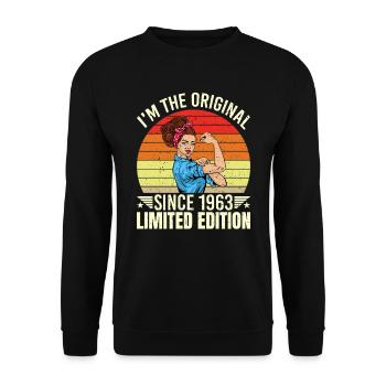 I am the original since 1963 Limited Edition - Unisex Sweatshirt - black - Front - Alina (178cm) & Michal (187cm)