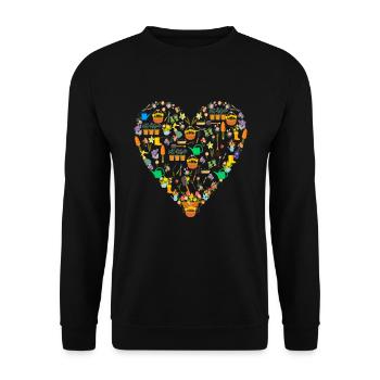 Coeur Outils de jardinage Jardin Nature Plante - Sweat-shirt Unisexe - noir - Devant - Alina (178cm) & Michal (187cm)