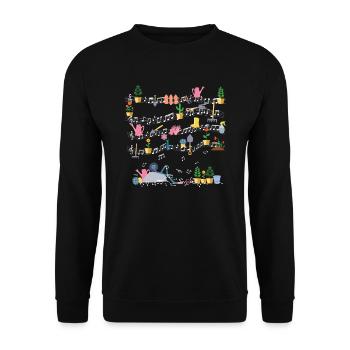Musikalische Gartenarbeit Garten Natur Pflanze - Unisex Pullover - Schwarz - Vorne - Alina (178cm) & Michal (187cm)