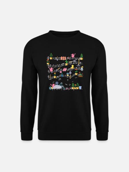 Musikalische Gartenarbeit Garten Natur Pflanze - Unisex Pullover - Schwarz