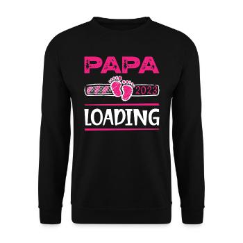 Papa 2023 Loading Dad To Be Baby Girl Father's Day - Unisex Sweatshirt - black - Front - Alina (178cm) & Michal (187cm)
