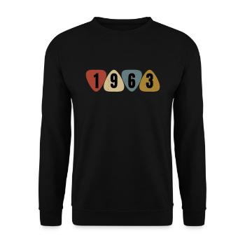 Born 1963 guitarist guitar pick - Unisex Sweatshirt - black - Front - Alina (178cm) & Michal (187cm)