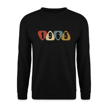 Born 1965 guitarist guitar pick - Unisex Sweatshirt - black - Front - Alina (178cm) & Michal (187cm)