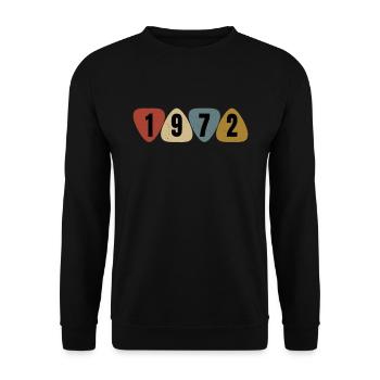 Born 1972 guitarist guitar pick - Unisex Sweatshirt - black - Front - Alina (178cm) & Michal (187cm)