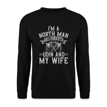 Je suis un Nordmann, je ne crains qu’Odin et - Sweat-shirt Unisexe - noir - Devant - Alina (178cm) & Michal (187cm)