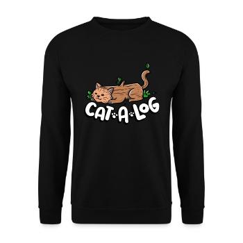 Drôle de chat Un chat rond Chat Chat arbre Abattage - Sweat-shirt Unisexe - noir - Devant - Alina (178cm) & Michal (187cm)