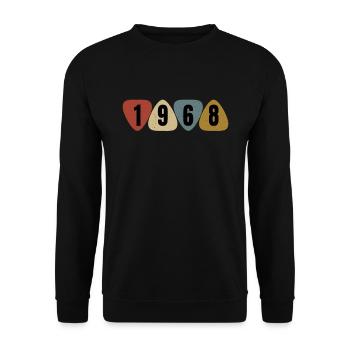 Born 1968 guitarist guitar pick - Unisex Sweatshirt - black - Front - Alina (178cm) & Michal (187cm)