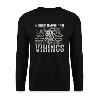 Vikings américains nordiques Us Independence Day - Sweat-shirt Unisexe - noir - Devant - Alina (178cm) & Michal (187cm)