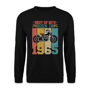 Best Of The 60's Geboren 1965 Vintage Motorrad - Unisex Pullover - Schwarz - Vorne - Alina (178cm) & Michal (187cm)