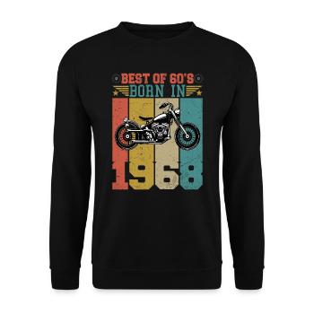 Best Of The 60's Geboren 1968 Vintage Motorrad - Unisex Pullover - Schwarz - Vorne - Alina (178cm) & Michal (187cm)