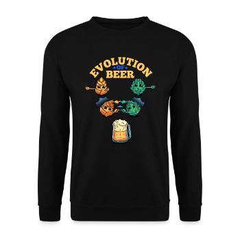 Evolution of Beer Funny Craft Beer Hops - Unisex Sweatshirt - black - Front - Alina (178cm) & Michal (187cm)