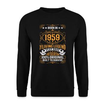 Born 1959 The Living Legend Limited Edition - Unisex Sweatshirt - black - Front - Alina (178cm) & Michal (187cm)