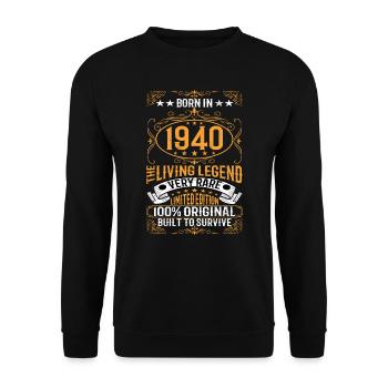 Born 1940 The Living Legend Limited Edition - Unisex Sweatshirt - black - Front - Alina (178cm) & Michal (187cm)