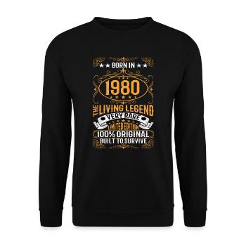 Born in 1980 The Living Legend Limited Edition - Unisex Sweatshirt - black - Front - Alina (178cm) & Michal (187cm)