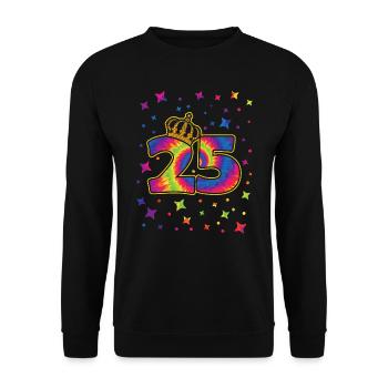 Tie-dye fête d’anniversaire 25 ans 25 ans - Sweat-shirt Unisexe - noir - Devant - Alina (178cm) & Michal (187cm)