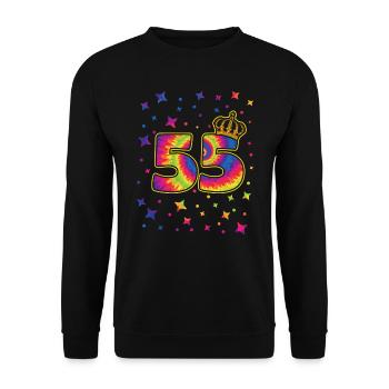 Tie-dye 55th birthday party 55 years old - Unisex Sweatshirt - black - Front - Alina (178cm) & Michal (187cm)