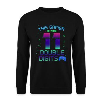 This Gamer Is Now 11 Double Digit 11. - Unisex Sweatshirt - black - Front - Alina (178cm) & Michal (187cm)