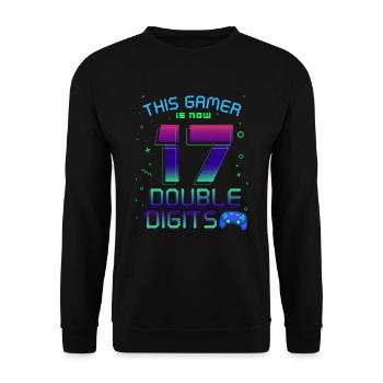 Ce joueur est maintenant 17 à deux chiffres 17. - Sweat-shirt Unisexe - noir - Devant - Alina (178cm) & Michal (187cm)