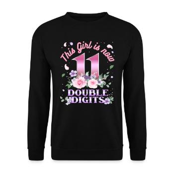 Dieses Mädchen Ist Jetzt 11 Double Digits 11. - Unisex Pullover - Schwarz - Vorne - Alina (178cm) & Michal (187cm)