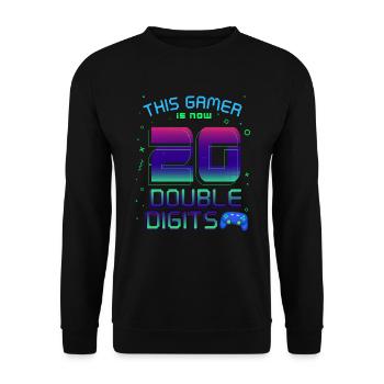 This Gamer Is Now 20 Double Digit 20. - Unisex Sweatshirt - black - Front - Alina (178cm) & Michal (187cm)