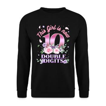 Cette fille est maintenant 10 à deux chiffres 10. - Sweat-shirt Unisexe - noir - Devant - Alina (178cm) & Michal (187cm)