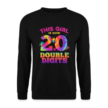 Dieses Mädchen Ist Jetzt 20 Zweistellig 20. - Unisex Pullover - Schwarz - Vorne - Alina (178cm) & Michal (187cm)
