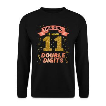 Dieses Mädchen Ist Jetzt 11 Double Digits 11. - Unisex Pullover - Schwarz - Vorne - Alina (178cm) & Michal (187cm)