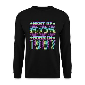 Best of the 80s Born in 1987 Vintage - Unisex Sweatshirt - black - Front - Alina (178cm) & Michal (187cm)