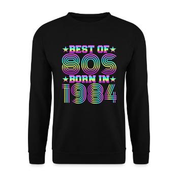Best of the 80s Born in 1984 Vintage - Unisex Sweatshirt - black - Front - Alina (178cm) & Michal (187cm)