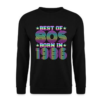Best of the 80s Born in 1986 Vintage - Unisex Sweatshirt - black - Front - Alina (178cm) & Michal (187cm)