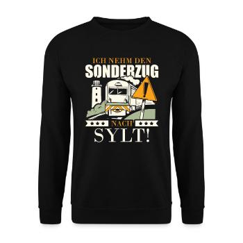 I'll take the special train to Sylt - Unisex Sweatshirt - black - Front - Alina (178cm) & Michal (187cm)