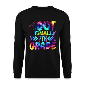 Out Enfin les élèves de 7e primaire - Sweat-shirt Unisexe - noir - Devant - Alina (178cm) & Michal (187cm)