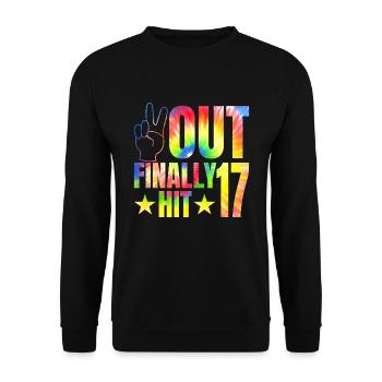 Finally hit 17 years old Promirant 17. - Unisex Sweatshirt - black - Front - Alina (178cm) & Michal (187cm)