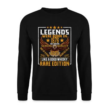 Legends were born in 1976, aged like whiskey - Unisex Sweatshirt - black - Front - Alina (178cm) & Michal (187cm)