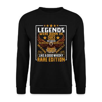 Legends were born in 1983, aged like whiskey - Unisex Sweatshirt - black - Front - Alina (178cm) & Michal (187cm)