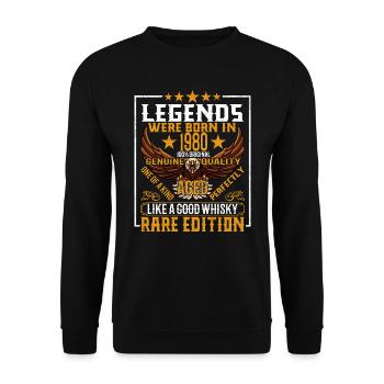 Legenden Wurden 1980 Geboren, Gealtert Wie Whisky - Unisex Pullover - Schwarz - Vorne - Alina (178cm) & Michal (187cm)