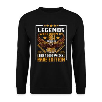 Legends were born in 1964, aged like whiskey - Unisex Sweatshirt - black - Front - Alina (178cm) & Michal (187cm)