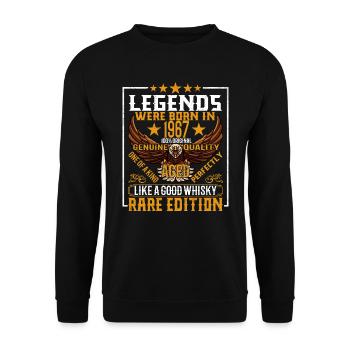 Legenden Wurden 1967 Geboren, Gealtert Wie Whisky - Unisex Pullover - Schwarz - Vorne - Alina (178cm) & Michal (187cm)