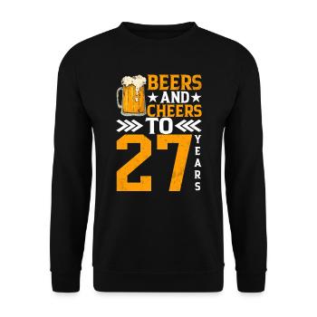 Prost Und Bier Auf 27 Jahre Frothy Mug Of Beer - Unisex Pullover - Schwarz - Vorne - Alina (178cm) & Michal (187cm)