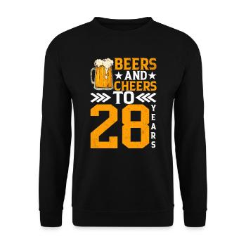 Prost Und Bier Auf 28 Jahre Frothy Mug Of Beer - Unisex Pullover - Schwarz - Vorne - Alina (178cm) & Michal (187cm)