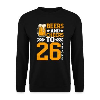 Prost Und Bier Auf 26 Jahre Frothy Mug Of Beer - Unisex Pullover - Schwarz - Vorne - Alina (178cm) & Michal (187cm)