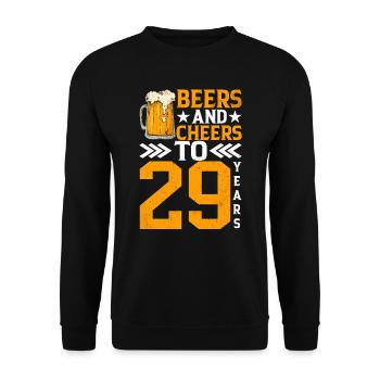 Acclamations et bière sur 29 ans mug mousseux de bière - Sweat-shirt Unisexe - noir - Devant - Alina (178cm) & Michal (187cm)