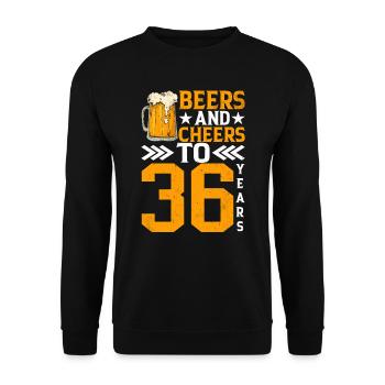 Acclamations et bière sur 36 ans de tasse mousseuse de bière - Sweat-shirt Unisexe - noir - Devant - Alina (178cm) & Michal (187cm)