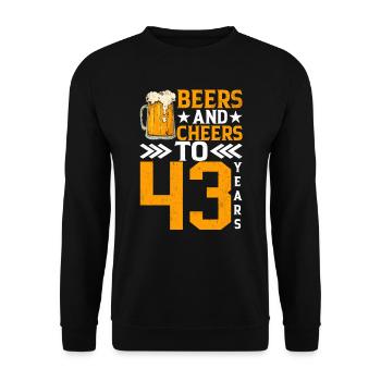 Prost Und Bier Auf 43 Jahre Frothy Mug Of Beer - Unisex Pullover - Schwarz - Vorne - Alina (178cm) & Michal (187cm)