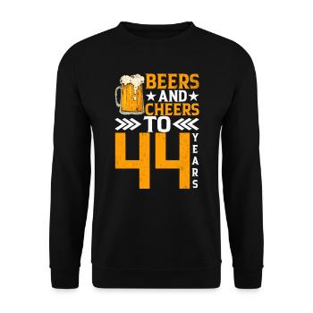 Prost Und Bier Auf 44 Jahre Frothy Mug Of Beer - Unisex Pullover - Schwarz - Vorne - Alina (178cm) & Michal (187cm)