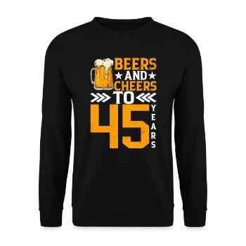 Prost Und Bier Auf 45 Jahre Frothy Mug Of Beer - Unisex Pullover - Schwarz - Vorne - Alina (178cm) & Michal (187cm)