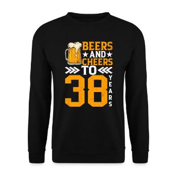 Acclamations et bière sur 38 ans de tasse mousseuse de bière - Sweat-shirt Unisexe - noir - Devant - Alina (178cm) & Michal (187cm)
