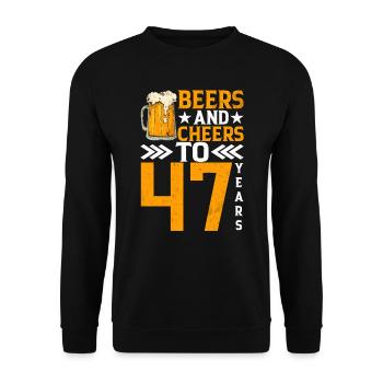 Prost Und Bier Auf 47 Jahre Frothy Mug Of Beer - Unisex Pullover - Schwarz - Vorne - Alina (178cm) & Michal (187cm)